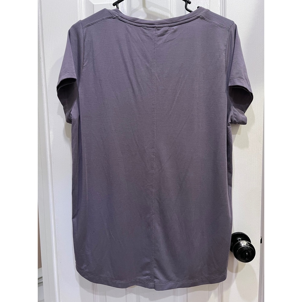 Athleta Stratus II Tee Purple Short Sleeve Scoop Neck T-Shirt Size M - Picture 2 of 5